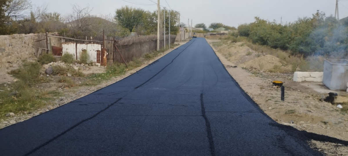 Repair works of roads in Naftalan city