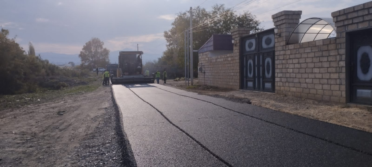 Repair works of roads in Naftalan city